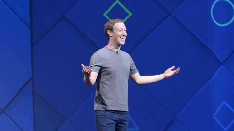 Mark Zuckerberg, founder of Facebook, speaks during the opening of the annual Facebook Developer Confernece F8 in San Jose, US, 18 April 2017. The announced a new Augmented Reality Plattform in which virtual objects are integrated in the real surrounding. Photo: Andrej Sokolow/dpa