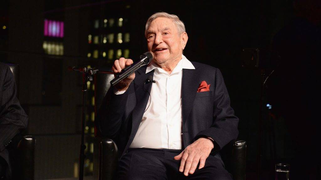 NEW YORK, NY - APRIL 18: George Soros speaks onstage at the PHR 2017 Gala at Jazz at Lincoln Center on April 18, 2017 in New York City.   Andrew Toth/Getty Images for Physicians for Human Rights/AFP