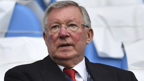 Manchester United's former manager Alex Ferguson is seen in the crowd during the English Premier League football match between Manchester City and Manchester United at the Etihad Stadium in Manchester, north west England, on April 7, 2018. / AFP PHOTO / Ben STANSALL / RESTRICTED TO EDITORIAL USE. No use with unauthorized audio, video, data, fixture lists, club/league logos or 'live' services. Online in-match use limited to 75 images, no video emulation. No use in betting, games or single club/league/player publications.  /