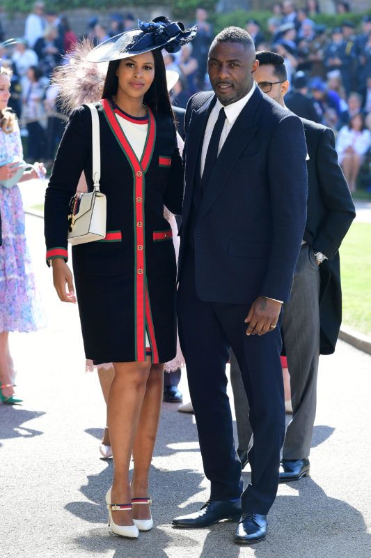 WINDSOR, UNITED KINGDOM - MAY 19:   Idris Elba and Sabrina Dhowre arrive at St George's Chapel at Windsor Castle before the wedding of Prince Harry to Meghan Markle on May 19, 2018 in Windsor, England. (Photo by Ian West - WPA Pool/Getty Images)
