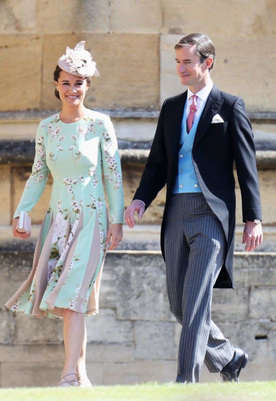 WINDSOR, ENGLAND - MAY 19:  Pippa Middleton and James Matthews arrive at the wedding of Prince Harry to Ms Meghan Markle at St George's Chapel, Windsor Castle on May 19, 2018 in Windsor, England.  (Photo by Chris Jackson/Getty Images)