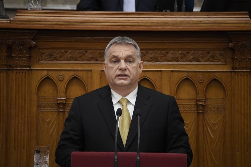 Budapest, 2018. május 10. Orbán Viktor miniszterelnök beszédet mond az ünnepélyes eskütétele után az Országgyûlés plenáris ülésén 2018. május 10-én. MTI Fotó: Kovács Tamás