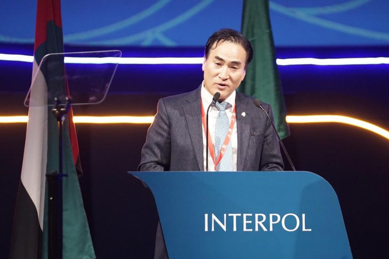 This undated handout provided by the Korean National Police Agency on November 21, 2018 shows Kim Jong-yang during the 87th Interpol General Assembly in Dubai. - Interpol announced on November 21 that Kim Jong-yang of South Korea had been chosen as its new president, beating a Russian official whose candidacy had unnerved Western nations. (Photo by handout / KOREAN NATIONAL POLICE AGENCY / AFP) / RESTRICTED TO EDITORIAL USE - MANDATORY CREDIT "AFP PHOTO / KOREAN NATIONAL POLICE AGENCY" - NO MARKETING NO ADVERTISING CAMPAIGNS - DISTRIBUTED AS A SERVICE TO CLIENTS
