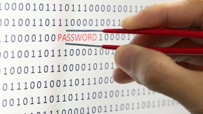 Internet password security concept hacker taking the word password using tweezer from a digital screen