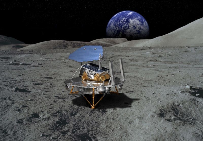 A concept illustration of Lockheed Martin's McCandless lunar lnader for NASA's Commercial Lunar Payloads Services (CLPS) program.