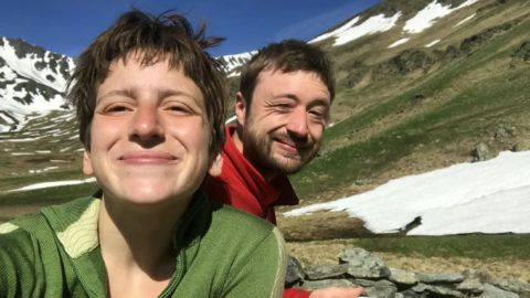 **EMBARGOED UNTIL 2PM GMT, JUNE 9, 2019**

Andi Beauer and Lara Booth hiking the day before the attack. Andi Beauer, 26, and Lara Booth, 23, were hiking in the Romanian mountains when Andi was attacked by a bear - leaving his right leg mangled. See SNWS story SWTPbear. A man survived being mauled by a 6ft brown bear which savaged his leg - after he punched it in the face. Andi Beauer, 26, and Lara Booth, 23, were hiking through the Romanian mountains when he found himself standing a metre away from a female bear and two cubs. The protective beast bounded towards PhD student Andi and wrapped its jaws its right leg - tossing him from side to side. British Lara - who was walking 20ft behind - screamed for him to "punch it in the eye" and Andi launched his counterattack when the bear tried to strike again. ***EXCLUSIVE***