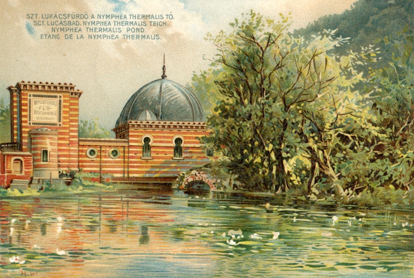 A Népgőzfürdő épülete egy századfordulós képeslapon