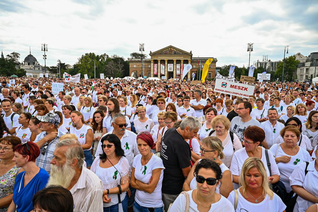 Kásler Miklós lemondását követelte a Hősök terén tüntető több ezer egészségügyi  dolgozó | 24.hu